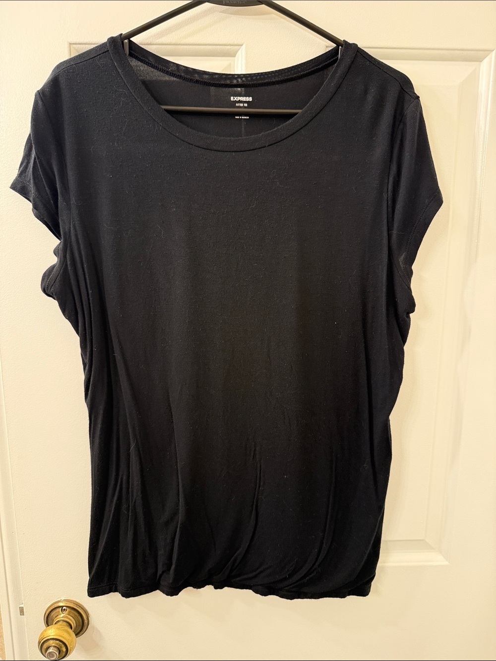 Express Black Short Sleeve Crew Neck Tee